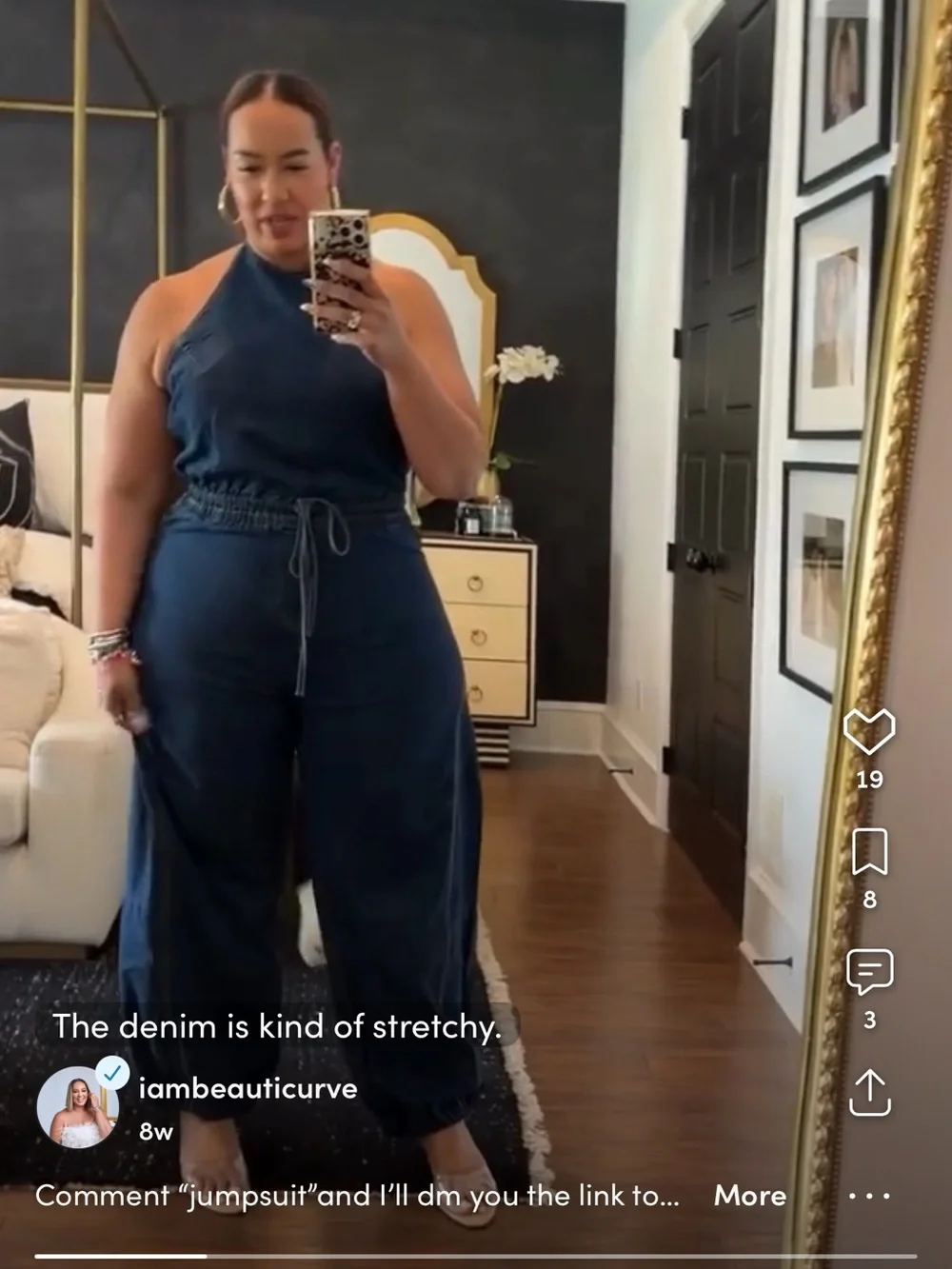 Abercrombie & Fitch Dark Indigo Halter Denim Jumpsuit